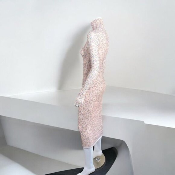 AFRM Revolve Shailene Floral Mesh Midi Dress Pink Size X Small - Picture 8 of 14